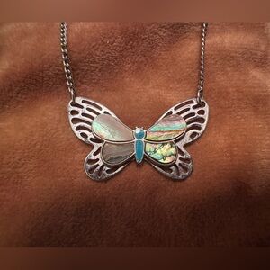 Elegant Silver Butterfly Pendant Necklace